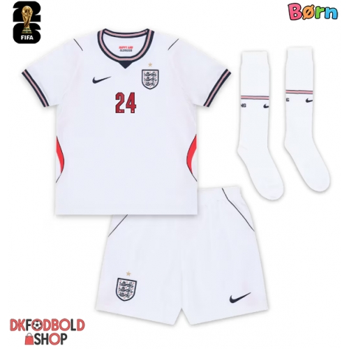 England Reece James #24 Hjemmebanesæt Børn VM 2026 Kort ærmer (+ korte bukser)